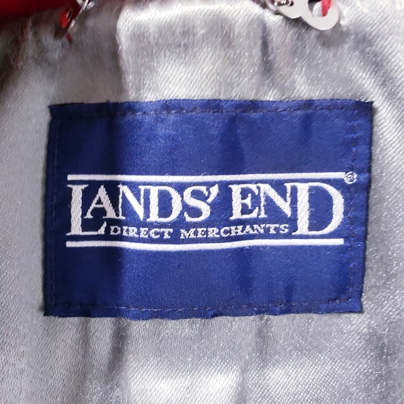 Vintage Lands' End Direct Merchants Red Wool Anchor Button Peacoat Size Medium - Picture 8 of 9